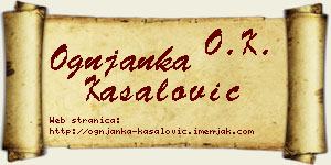 Ognjanka Kasalović vizit kartica